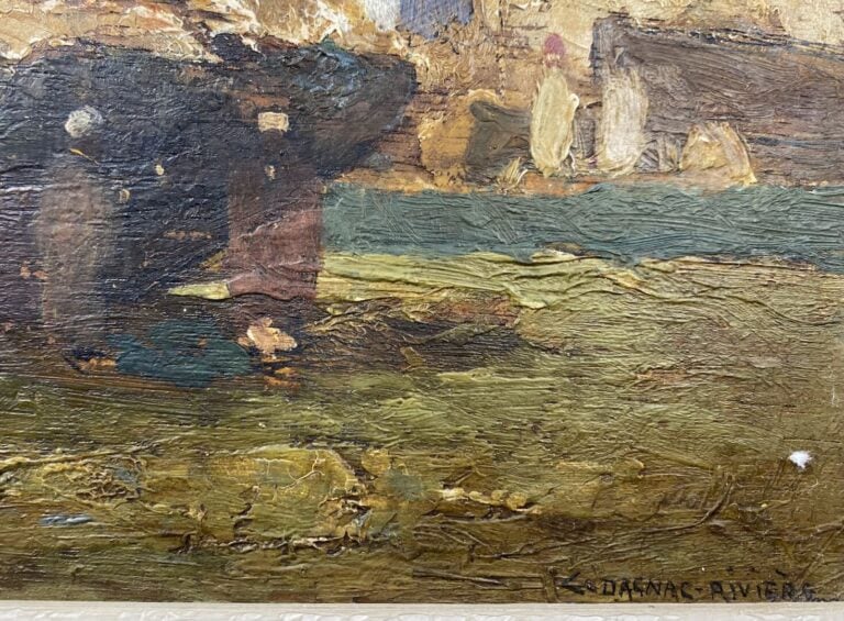 Charles DAGNAC-RIVIERE (1864-1945) - Port de Tanger - Huile sur panneau - Signé…