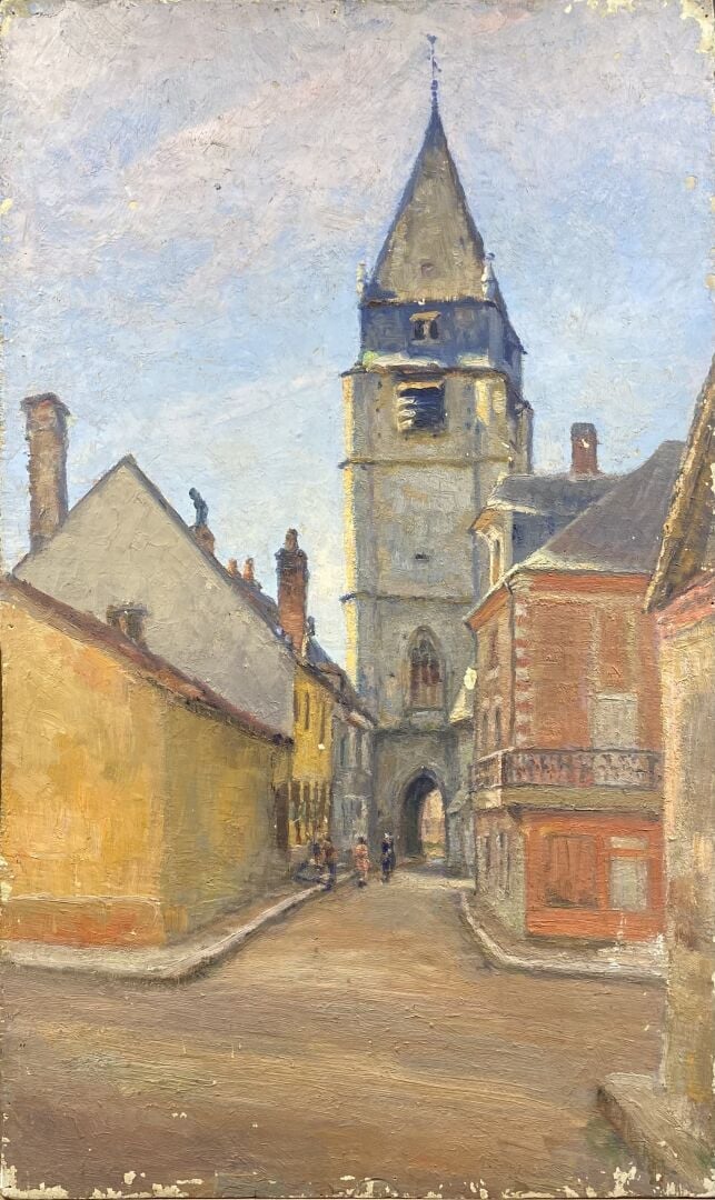Charles MARTIN-SAUVAIGO (1881-1970) - Aubigny-sur-Nère (Cher), 1943 - Huile sur…