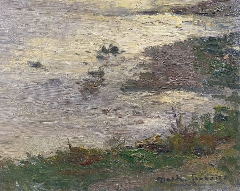 Charles MARTIN-SAUVAIGO (1881-1970) - Bellerive, Bords de l'Allier, 1939 - Huil…