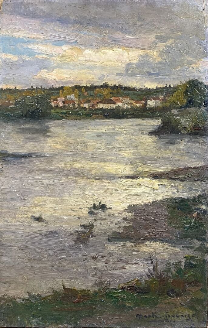 Charles MARTIN-SAUVAIGO (1881-1970) - Bellerive, Bords de l'Allier, 1939 - Huil…