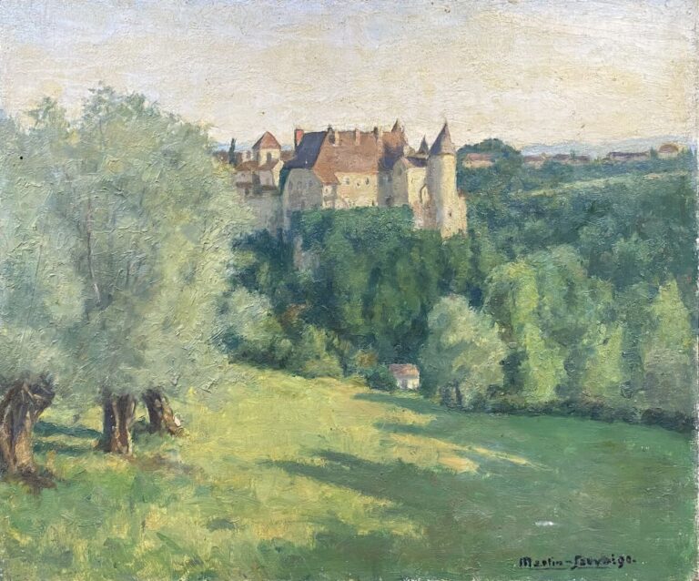 Charles MARTIN-SAUVAIGO (1881-1970) - Chantelle le Château (Allier), 1961 - Hui…