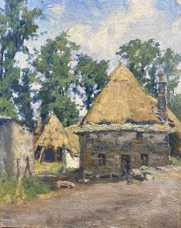 Charles MARTIN-SAUVAIGO (1881-1970) - Collanges près Murat, 1946 - Huile sur pa…