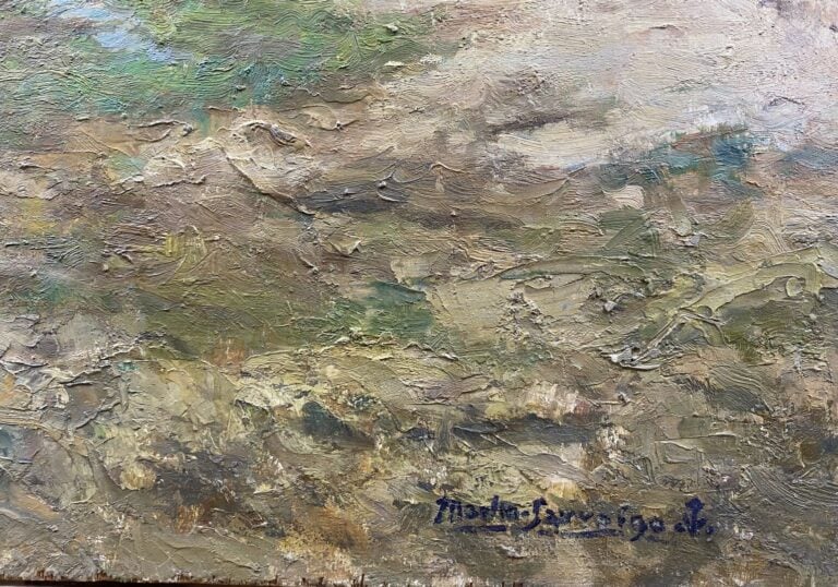 Charles MARTIN-SAUVAIGO (1881-1970) - Le Guilvinec, la plage - Huile sur pannea…