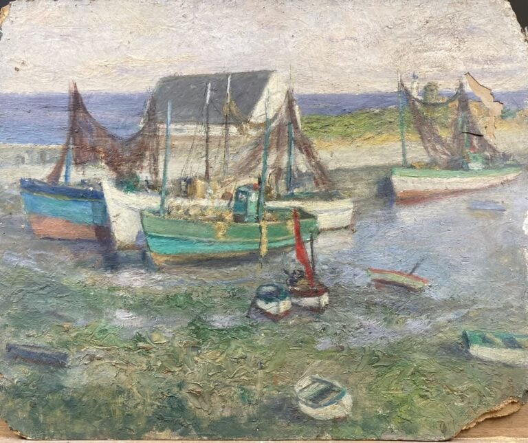 Charles MARTIN-SAUVAIGO (1881-1970) - Le port de Lesconil (Finistère sud, Breta…
