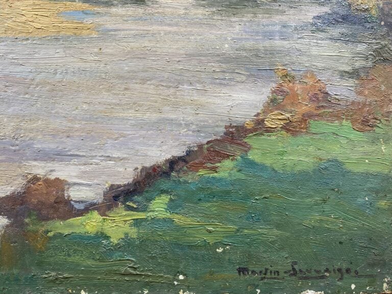 Charles MARTIN-SAUVAIGO (1881-1970) - Les bords de l'allier à Vichy - Huile sur…