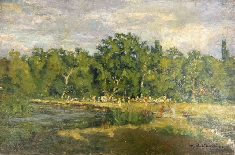 Charles MARTIN-SAUVAIGO (1881-1970) - Pierrefitte-sur-Sauldre - Huile sur panne…