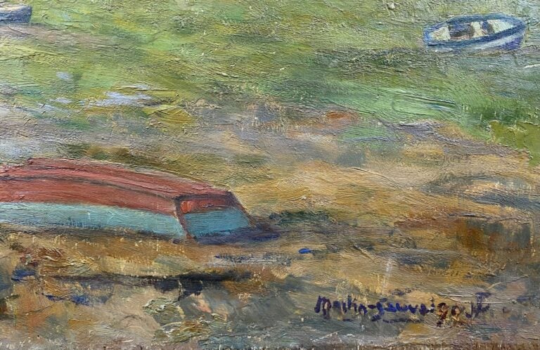 Charles MARTIN-SAUVAIGO (1881-1970) - Port breton - Huile sur panneau - Signé e…