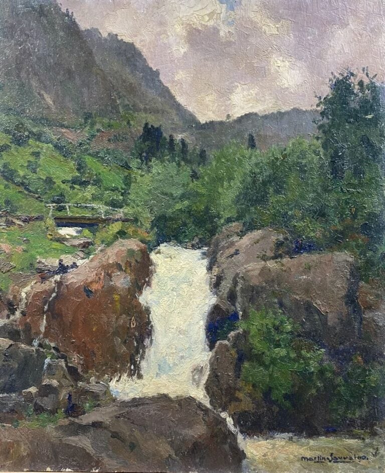 Charles MARTIN-SAUVAIGO (1881-1970) - Torrent à la Danchère (Isère) - Huile sur…