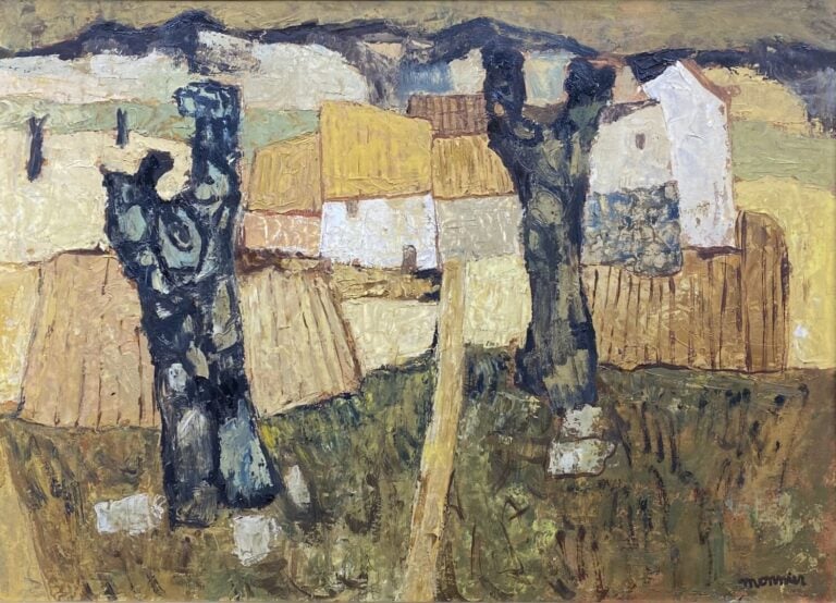 Charles MONNIER (1925-1993) - Plan d'Orgon - Huile sur panneau - Signé en bas à…
