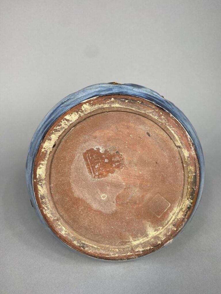 Chine - Vase à panse renflée et petit col droit en grès émaillé dans les tons b…