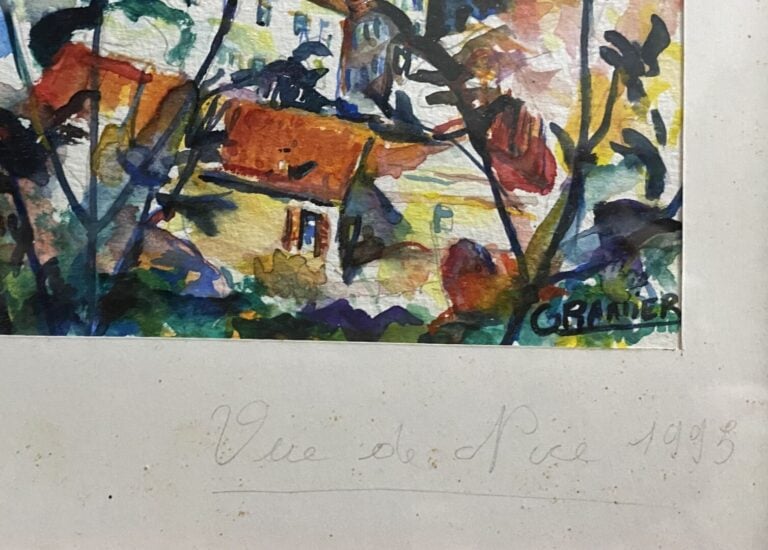 David GRANIER (XXe-XXIe) - Vue de Nice - Aquarelle - Signé en bas à droite - 37…