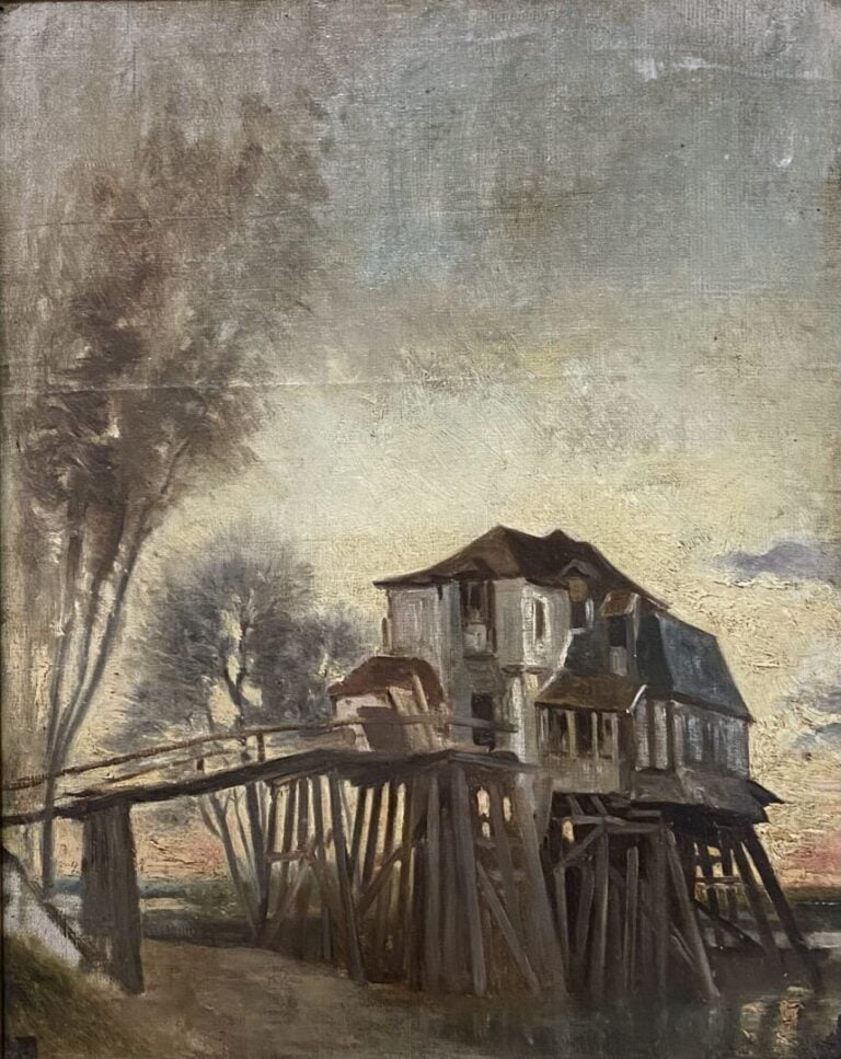 Ecole de la fin du XIXe-début du XXe siècle - Ensemble d'environ 15 tableaux co…