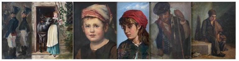 Ecole de la fin du XIXe-début du XXe siècle - Ensemble d'environ dix-sept table…