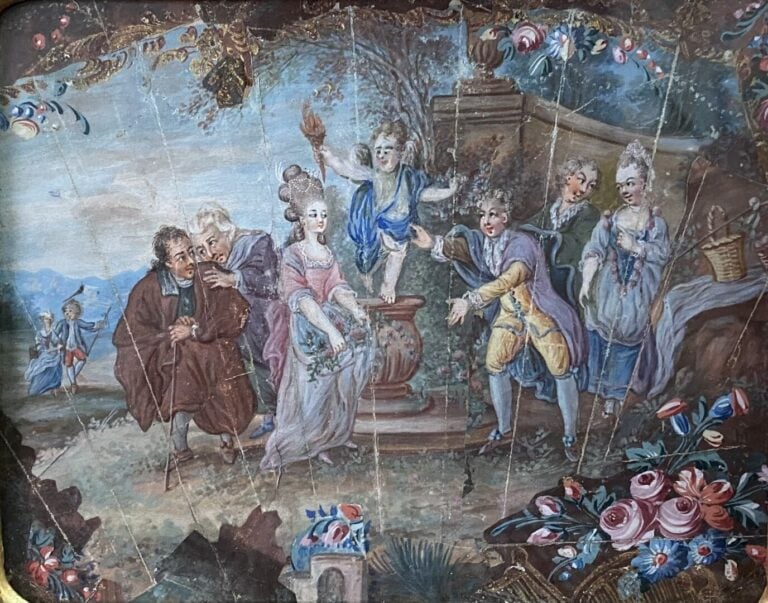 Ecole de la fin du XIXe - début du XXe siècle - Ensemble d'environ dix tableaux…