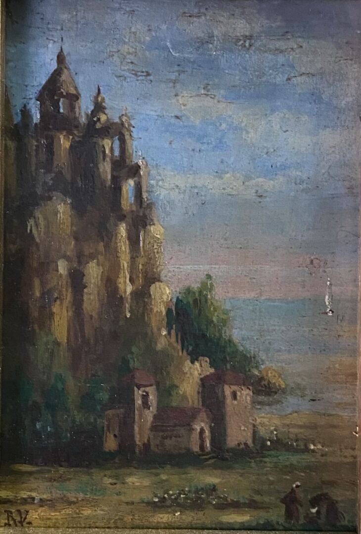Ecole de la fin du XIXe - début du XXe siècle - Ensemble d'environ dix tableaux…