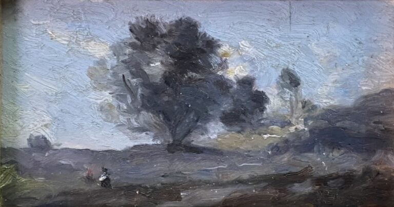 Ecole de la fin du XIXe - début du XXe siècle - Ensemble d'environ dix tableaux…