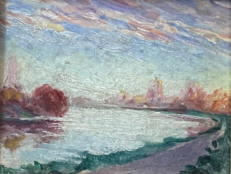 Ecole de la fin du XIXe-début du XXe siècle - Ensemble d'environ huit tableaux…