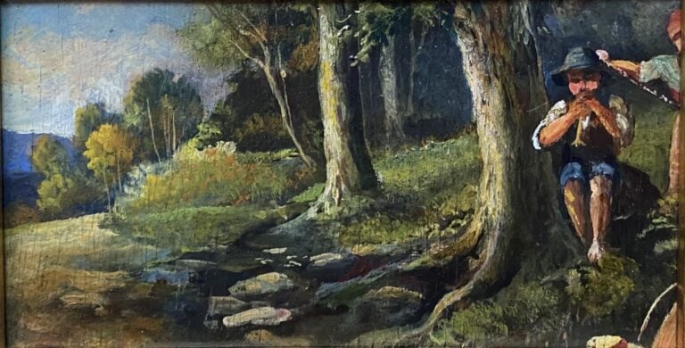 Ecole de la fin du XIXe- début du XXe siècle - Ensemble d'environ huit tableaux…