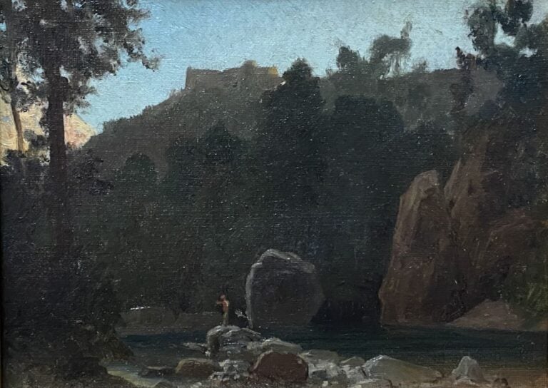 Ecole de la fin du XIXe- début du XXe siècle - Ensemble d'environ huit tableaux…
