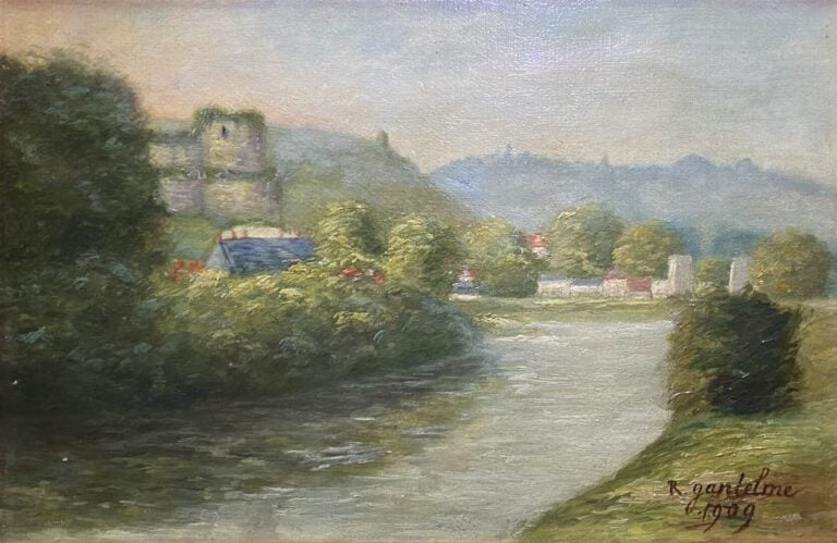 Ecole de la fin du XIXe-début du XXe siècle - Ensemble d'environ neuf tableaux…