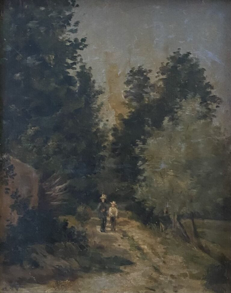 Ecole de la fin du XIXe-début du XXe siècle - Ensemble d'environ quinze tableau…
