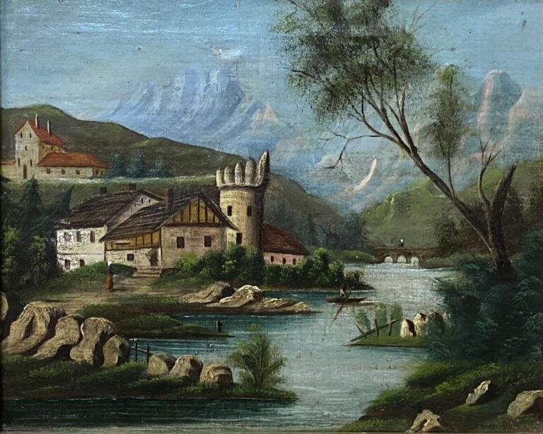 Ecole de la fin du XIXe-début du XXe siècle - Ensemble d'environ treize tableau…