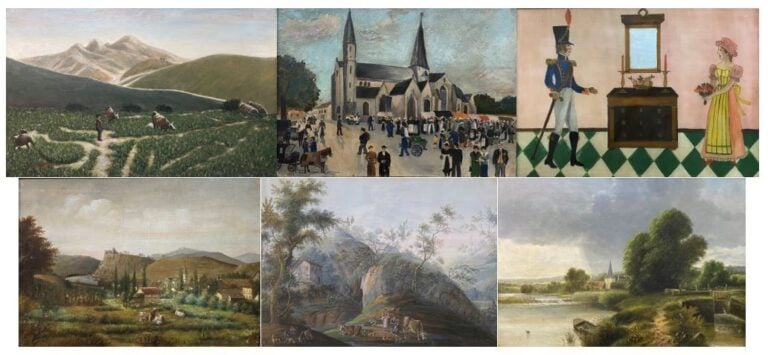 Ecole de la fin du XIXe-début du XXe siècle - Ensemble d'environ treize tableau…