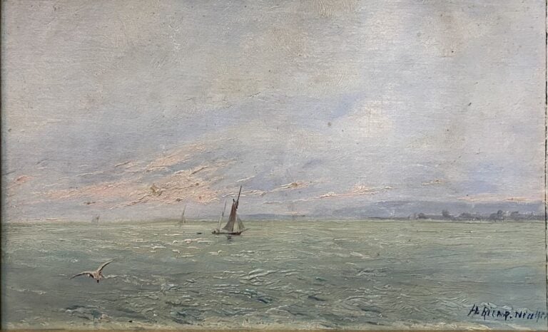 Ecole de la fin du XIXe-début du XXe siècle - Ensemble de cinq tableaux compren…