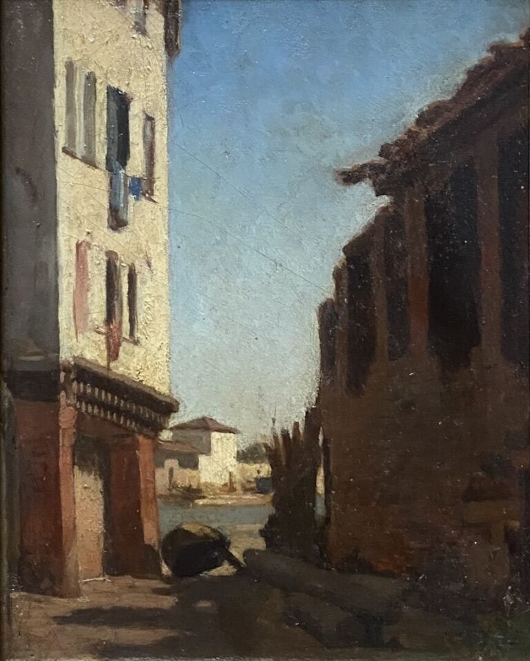 Ecole de la fin du XIXe-début du XXe siècle - Ensemble de cinq tableaux compren…