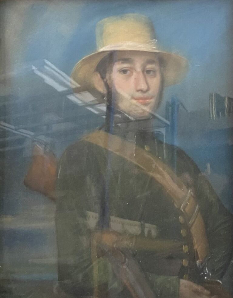 Ecole de la fin du XIXe-début du XXe siècle - Portrait de jeune chasseur - Past…