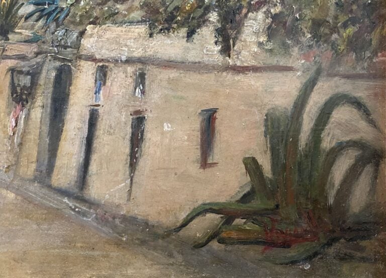 Ecole de la fin du XIXe-début du XXe siècle - Vue sur les Ponchettes - Huile su…