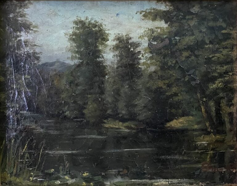 Ecole de la fin du XIXe et XXe siècle - Ensemble d'environ neuf tableaux compre…