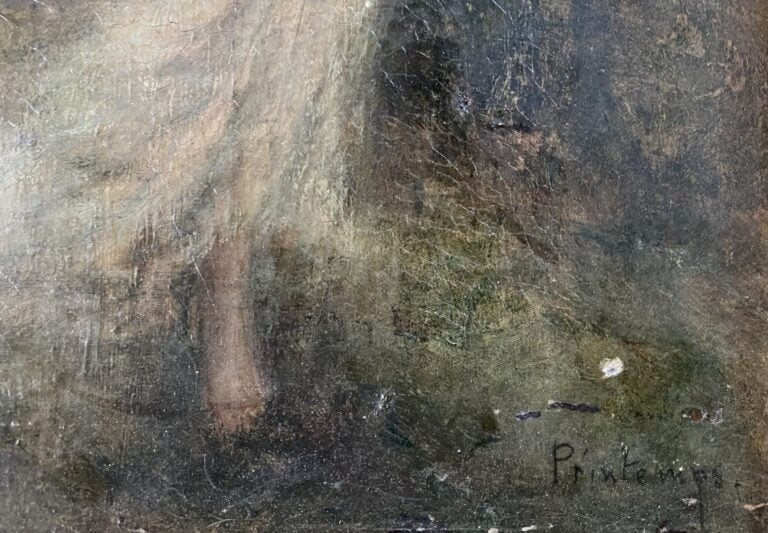 Ecole de la fin du XIXe siècle - Allégorie du Printemps - Huile sur toile - Tit…