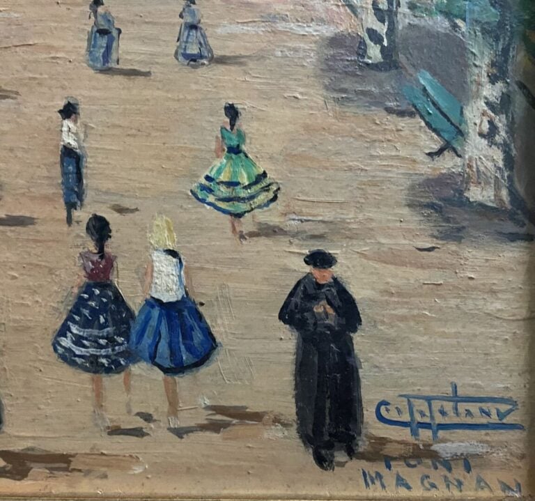 Ecole de la fin du XIXe siècle - Pont Magnan, Nice - Huile sur isorel - Signé e…