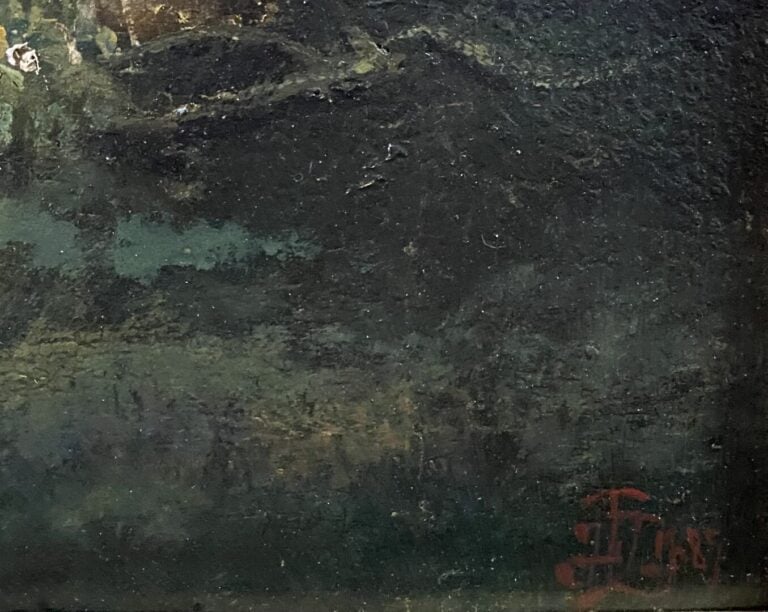 Ecole de la fin du XIXe siècle - Scène galante - Huile sur panneau - Monogrammé…