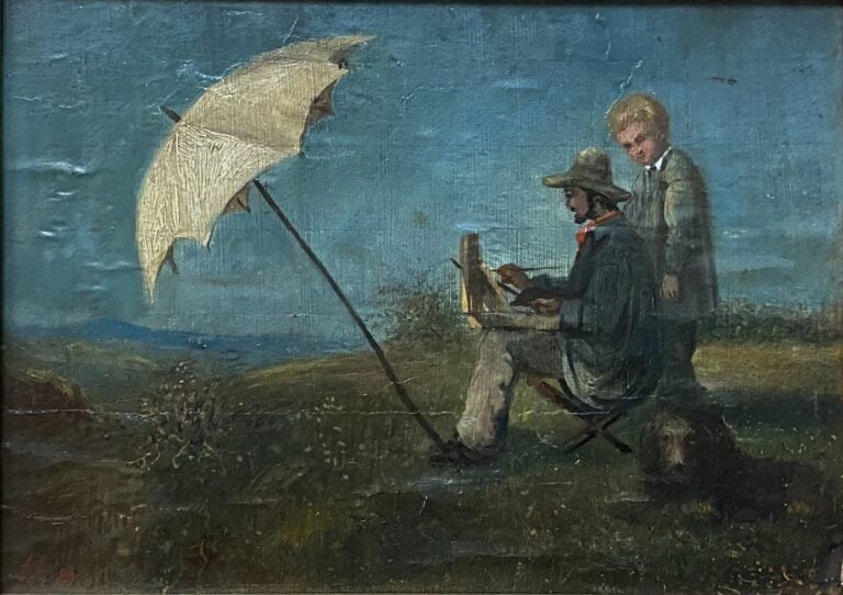 Ecole de la fin du XIXe-XXe siècle - Ensemble d'environ treize tableaux compren…