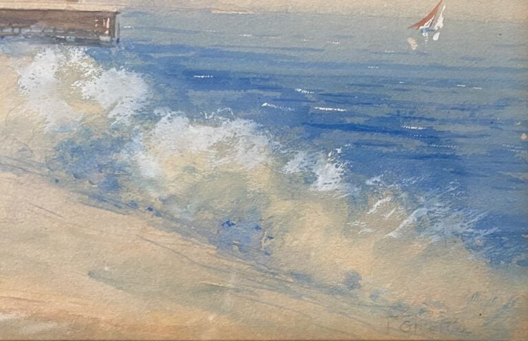 Ecole du début du XXe siècle - La Jetée-Promenade - Aquarelle - Trace de signat…