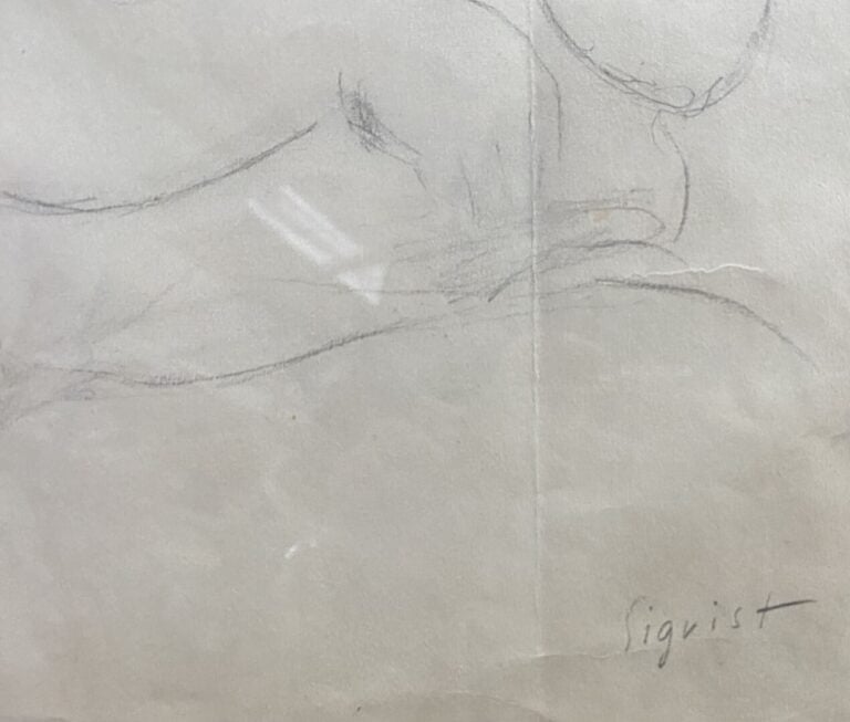 Ecole du début du XXe siècle - Portrait de jeune fille - Crayon sur papier - Si…