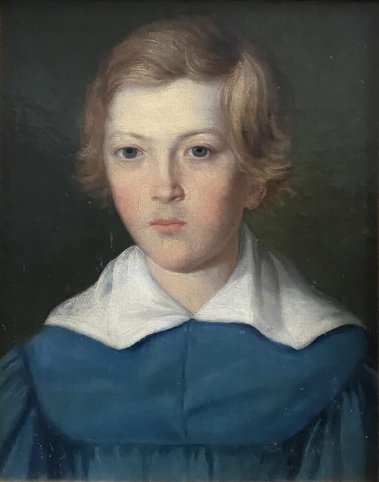 Ecole du premier tiers du XIXe siècle - Portrait de jeune garçon - Huile sur pa…