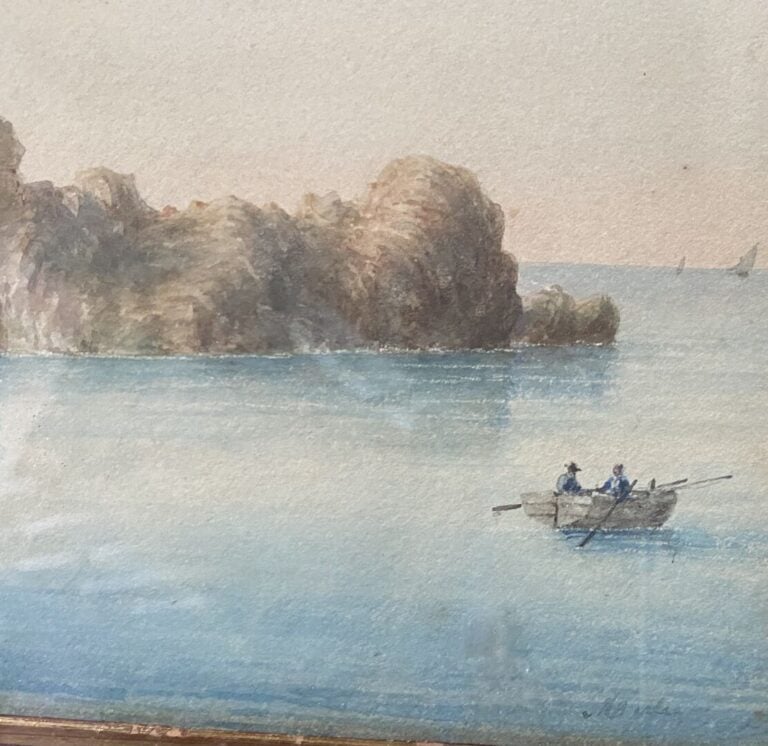 Ecole du XIXe siècle - Vue de Nice, vers la Réserve - Aquarelle sur papier - Po…