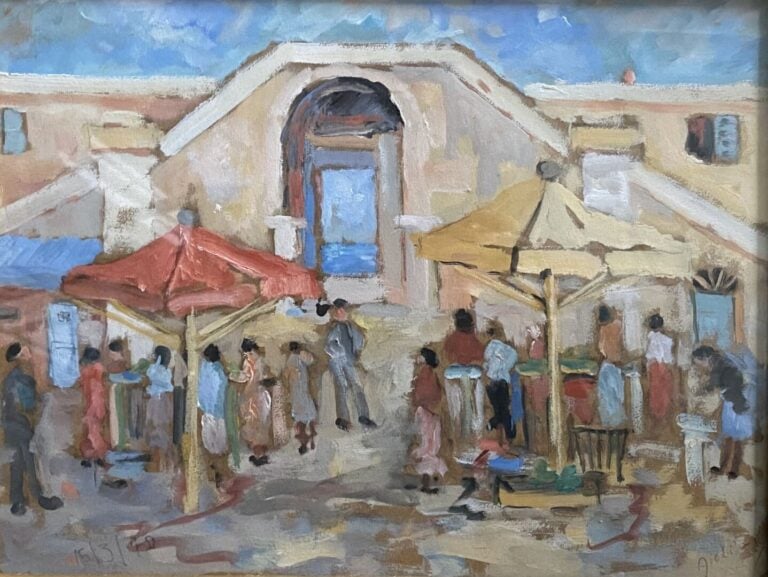 Ecole du XXe siècle - Cours Saleya - Gouache sur papier - 24 x 31 cm