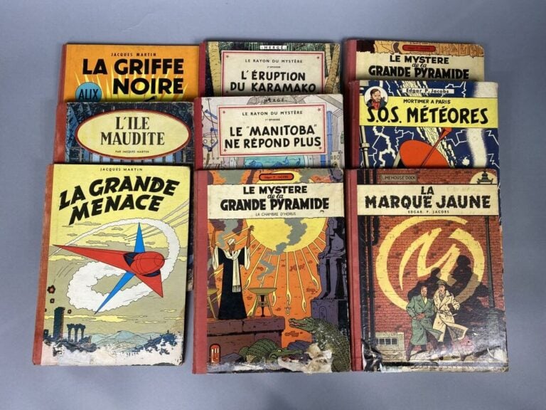 Edgar . P Jacobs - Ensemble d'environ 4 bandes dessinées comprenant : La marque…