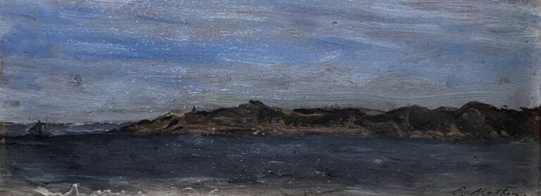 Emile Louis MATHON (1842-1893) - Bord de mer - Huile sur panneau - Signé en bas…