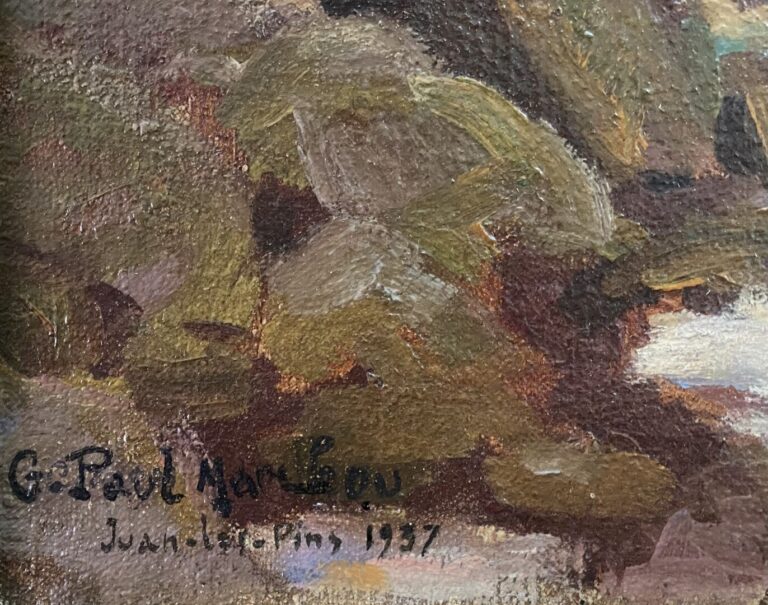 Georges MARCHOU (1898-1984) - Vue de Juan-les-Pins - Huile sur toile - Signée,…