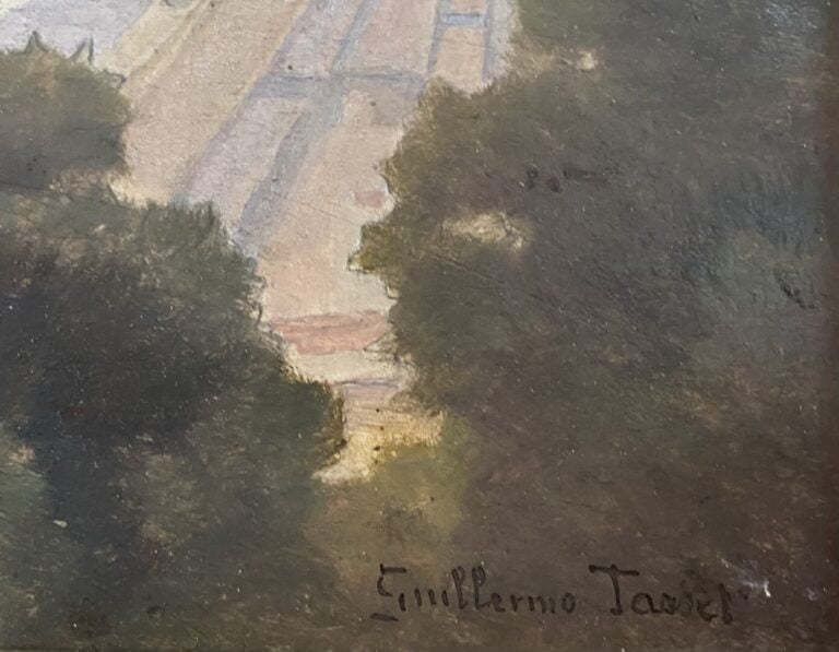Guillermo TASSET (XXe) - Vue depuis la Colline du château - Huile sur panneau -…