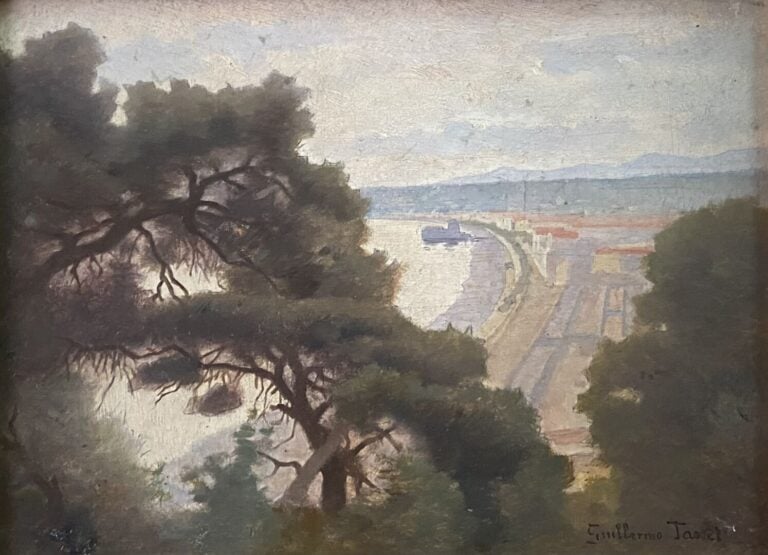 Guillermo TASSET (XXe) - Vue depuis la Colline du château - Huile sur panneau -…