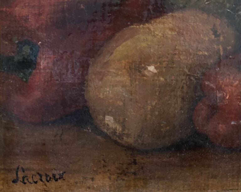 LACROIX - Nature morte aux légumes - Huile sur carton - Signé en bas à gauche -…