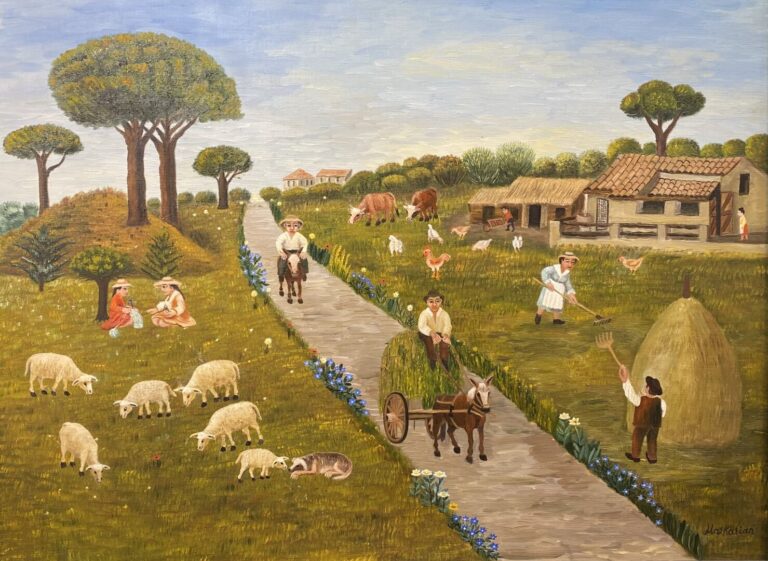 Léon MARKARIAN (1906-1990) - Une ferme (Italie) - Huile sur toile, signée en ba…