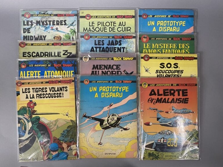 Lot comprenant une quinzaine de bandes dessinées "Les aventures de Buck Danny"…