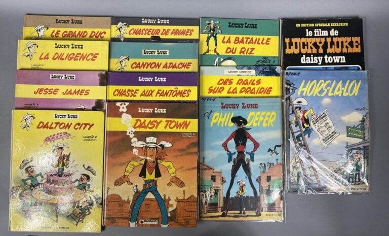 Lot comprenant une vingtaine de bandes dessinées "Lucky Luke" éditions DUPUIS d…